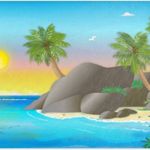 Illustration planche à decouper Seychelles